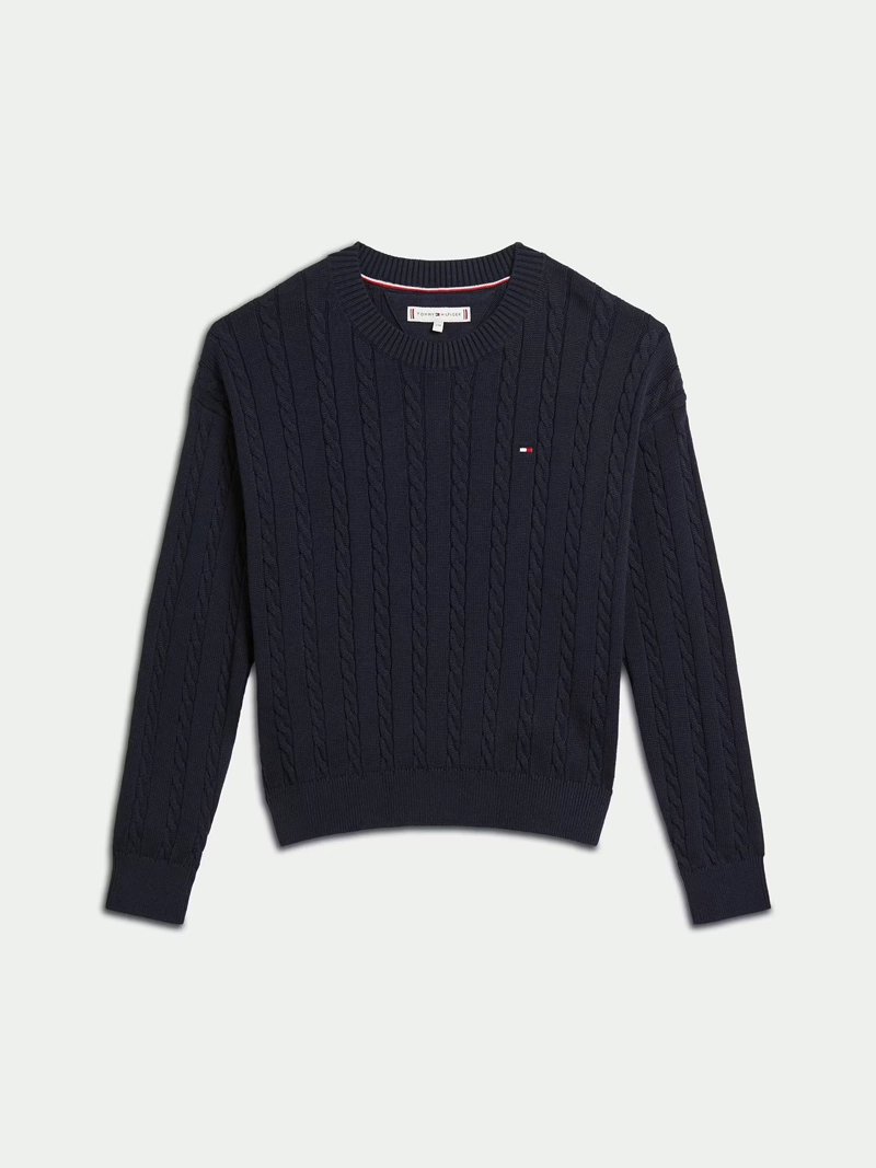 SWEATER DE NIÑA DE PUNTO TRENZADO - 1