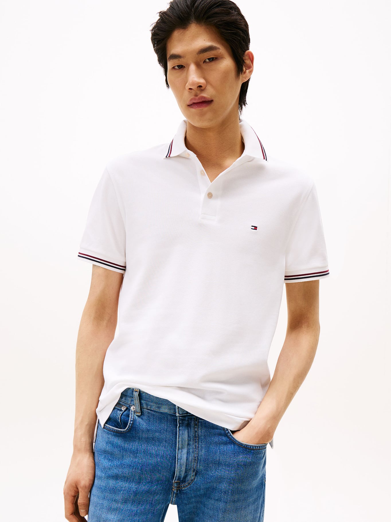 POLO CON RIBETES TIPPED SLIM FIT