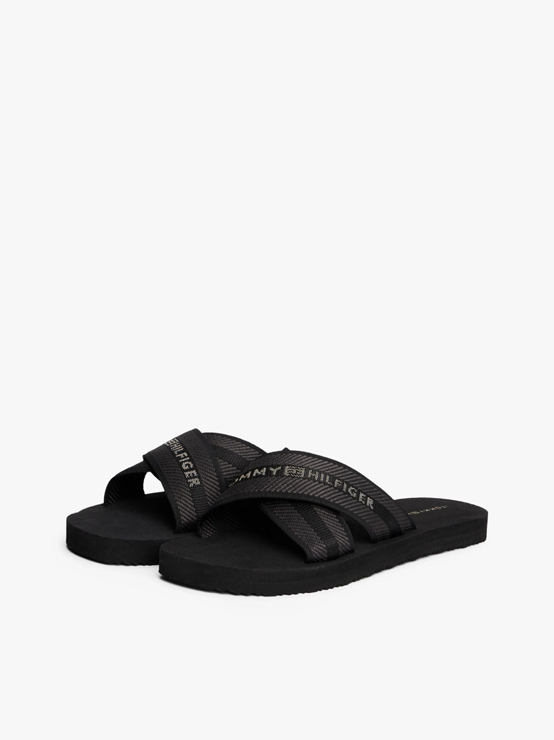 SANDALIAS CROSS STRAP CON LOGO - 1