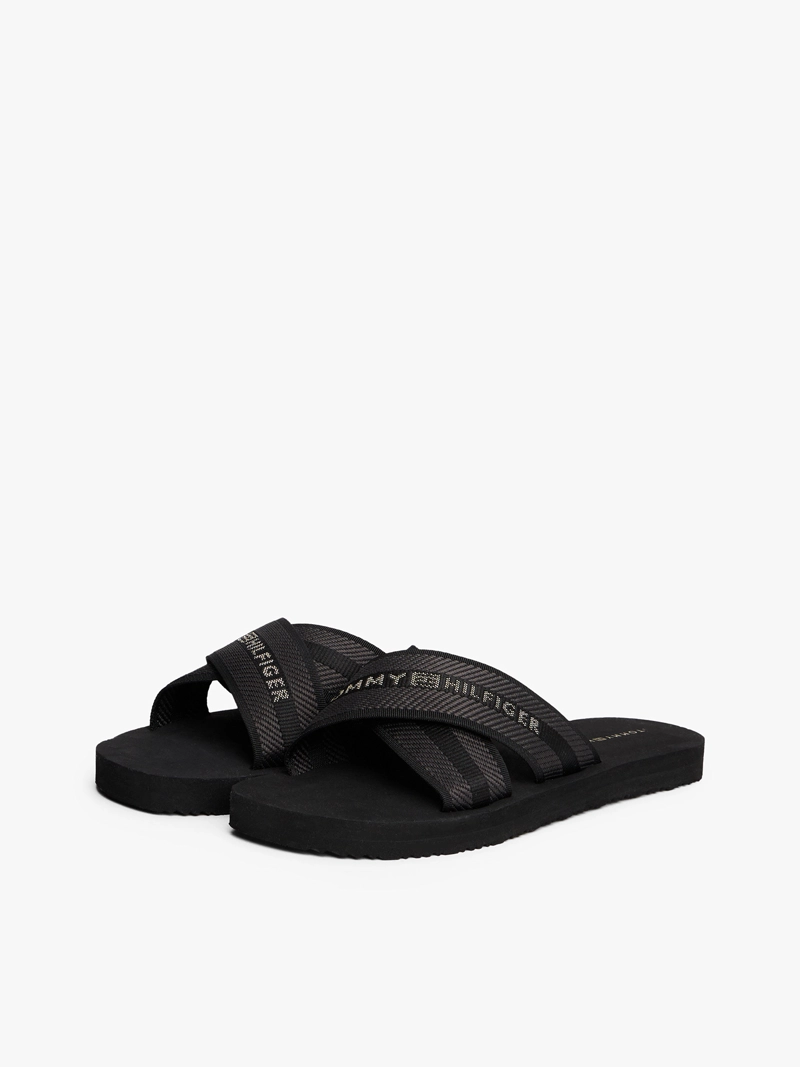 SANDALIAS CROSS STRAP CON LOGO - 1