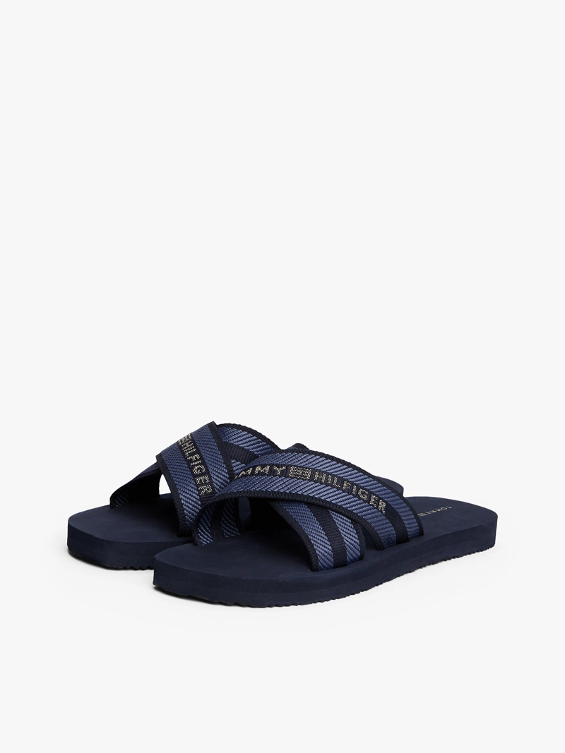 SANDALIAS CROSS STRAP CON LOGO - 1