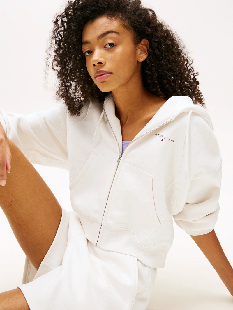 POLERON HOODIE CROPPED CON LOGO - 4