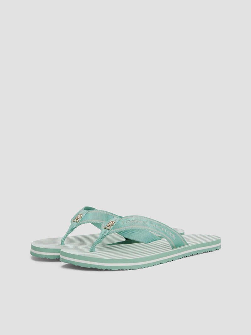 SANDALIAS CON LOGO Y RAYAS - 1