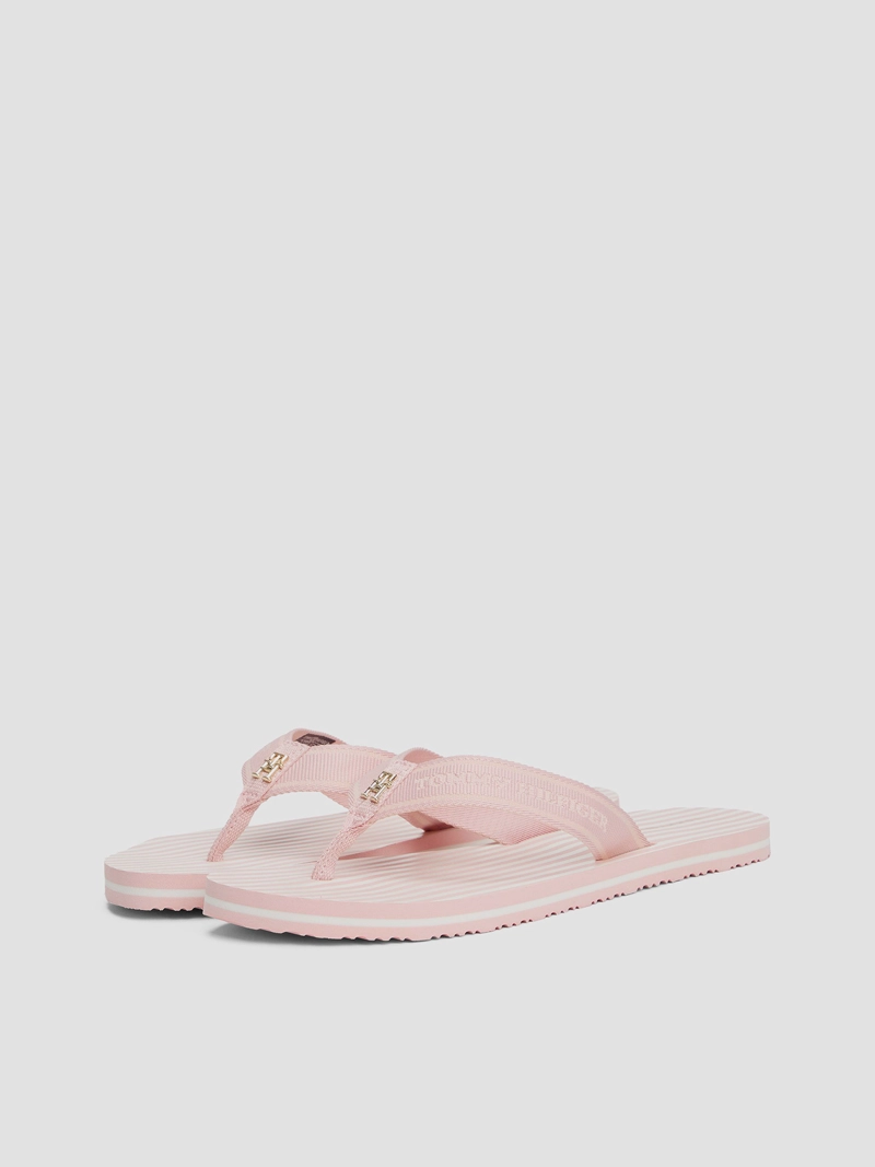 SANDALIAS CON LOGO Y RAYAS - 1
