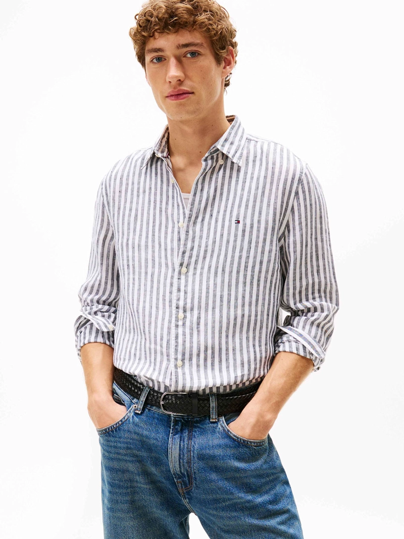 CAMISA LINEN STRIPE REGULAR FIT - 1