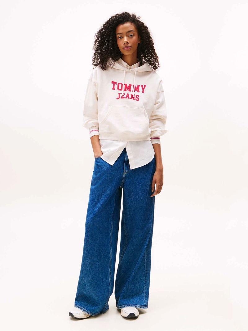 POLERON HOODIE CROP RELAXED CON LOGO - 2