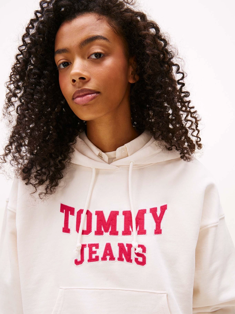 POLERON HOODIE CROP RELAXED CON LOGO - 4