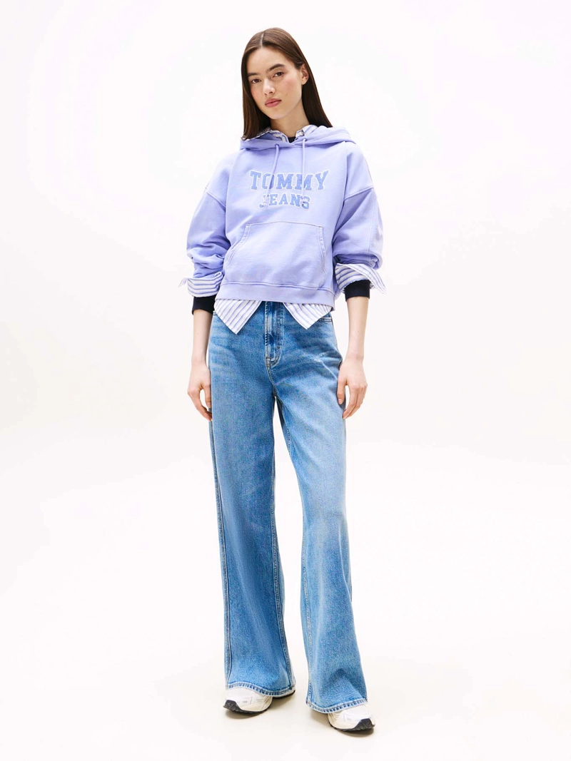 POLERON HOODIE CROP RELAXED CON LOGO - 2