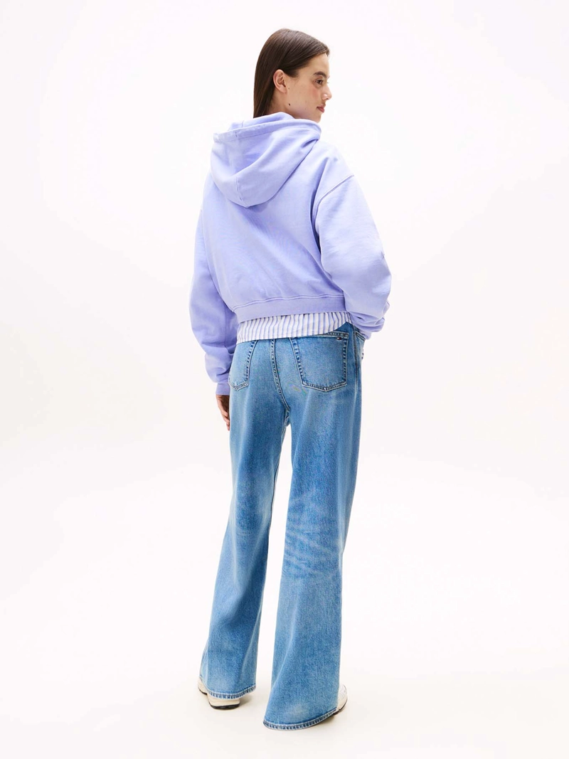 POLERON HOODIE CROP RELAXED CON LOGO - 3