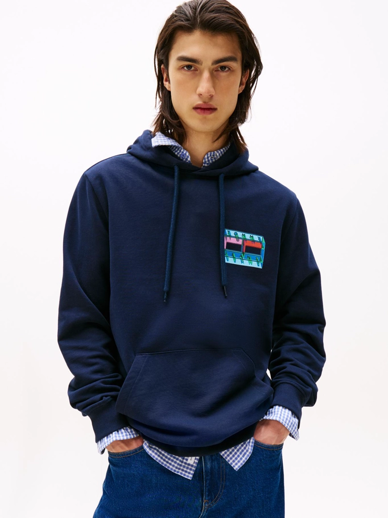 POLERON HOODIE CON LOGO GRAFICO - 1