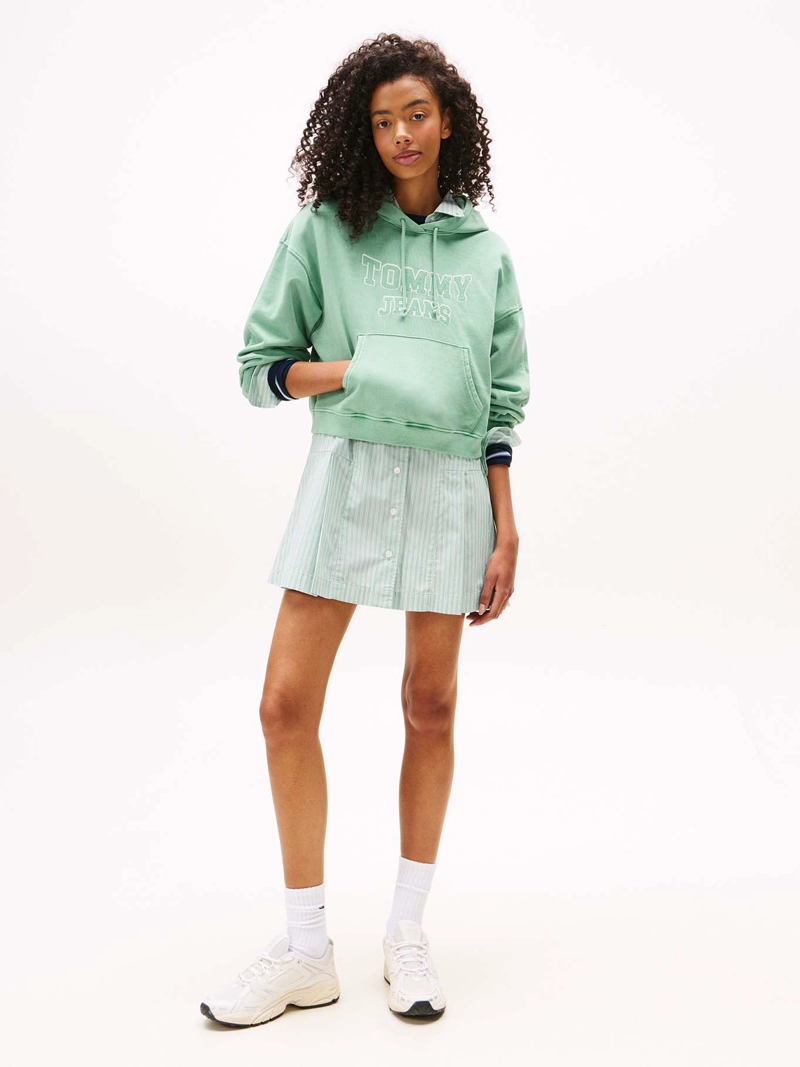 POLERON HOODIE CROP RELAXED CON LOGO - 2