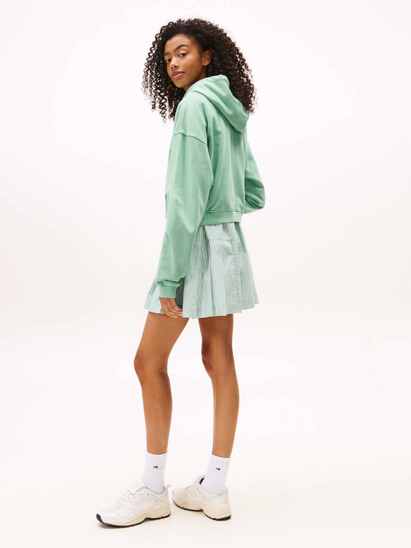 POLERON HOODIE CROP RELAXED CON LOGO - 3