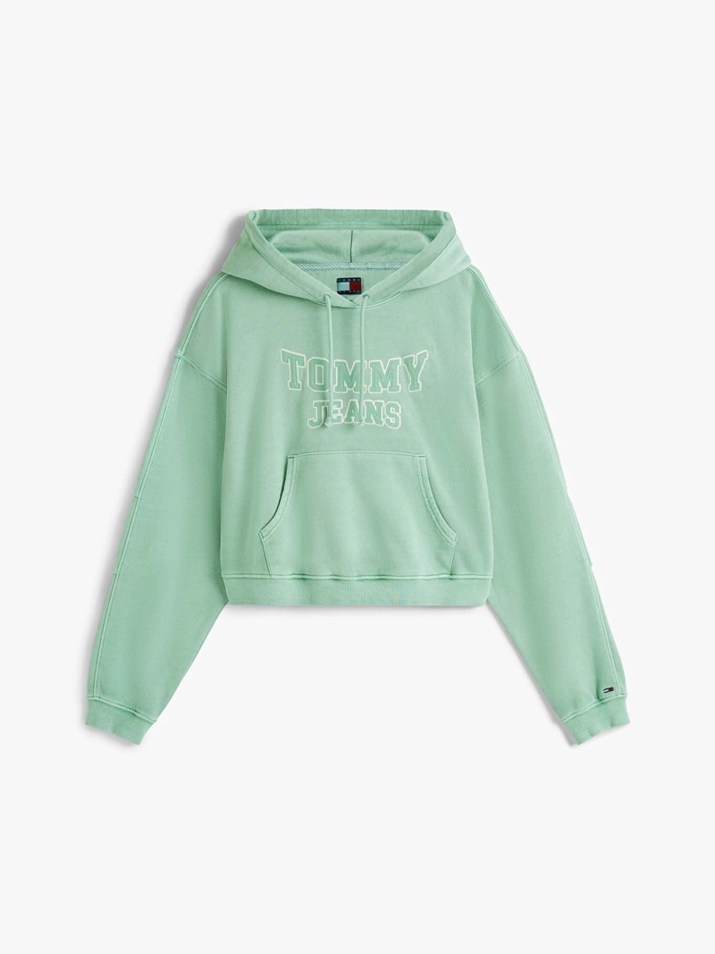 POLERON HOODIE CROP RELAXED CON LOGO - 5