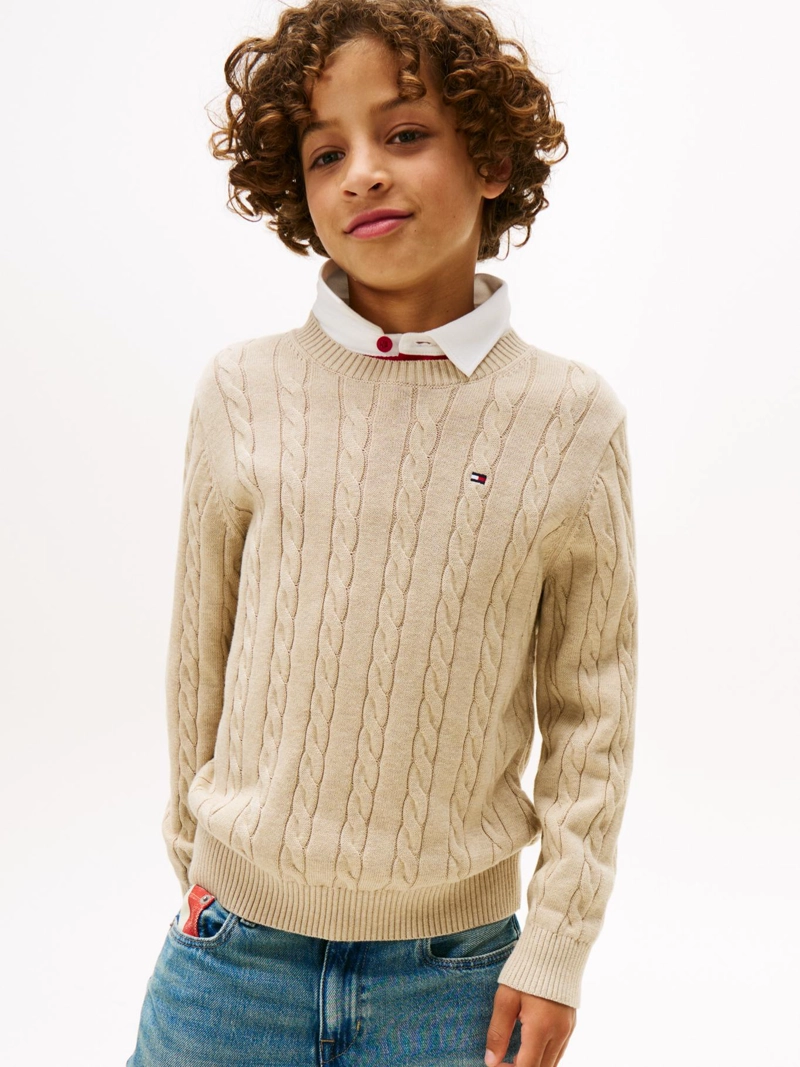 SWEATER DE NIÑO DE PUNTO TRENZADO - 1