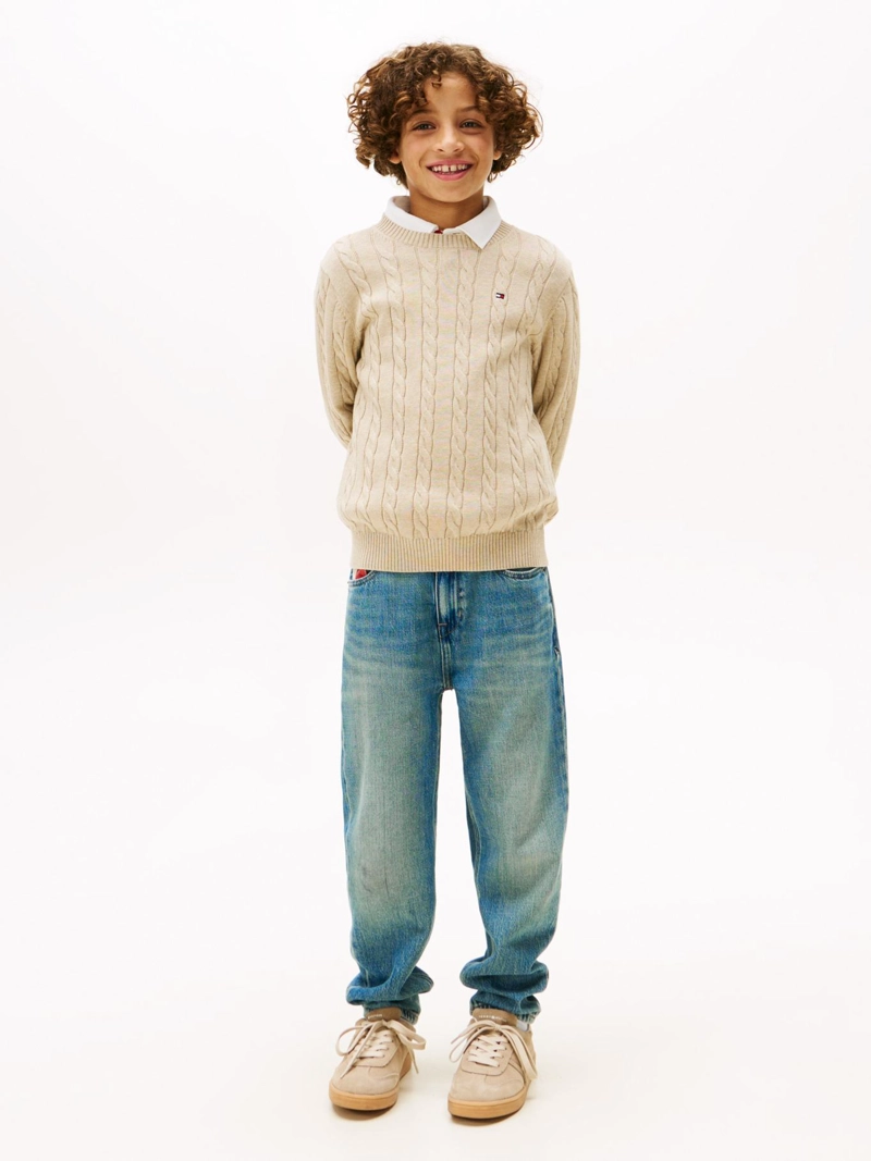 SWEATER DE NIÑO DE PUNTO TRENZADO - 2