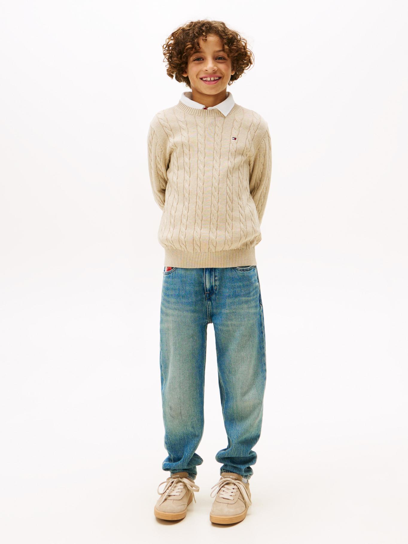 SWEATER DE NIÑO DE PUNTO TRENZADO - 2