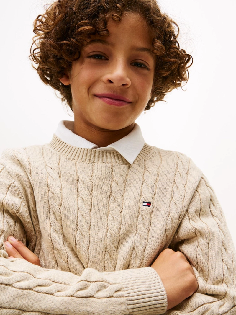 SWEATER DE NIÑO DE PUNTO TRENZADO - 4