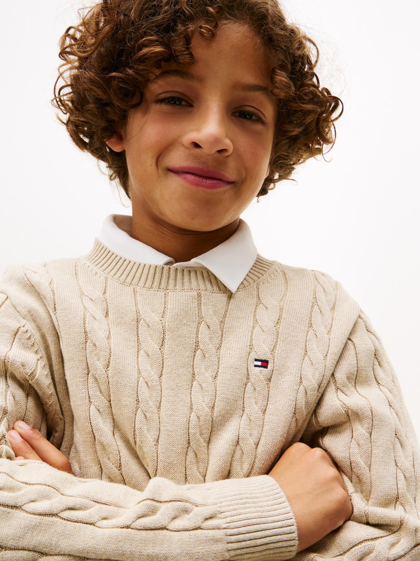 SWEATER DE NIÑO DE PUNTO TRENZADO - 4