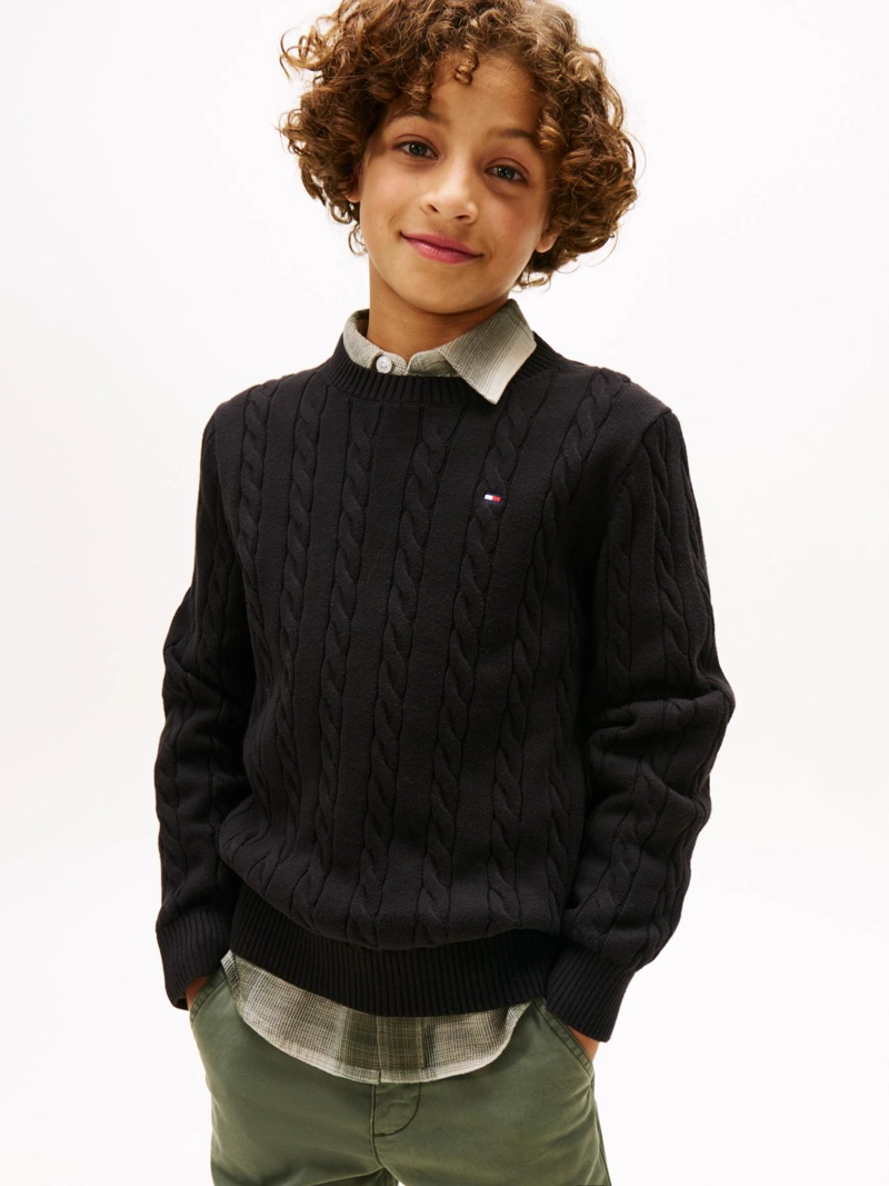 SWEATER DE NIÑO DE PUNTO TRENZADO - 1