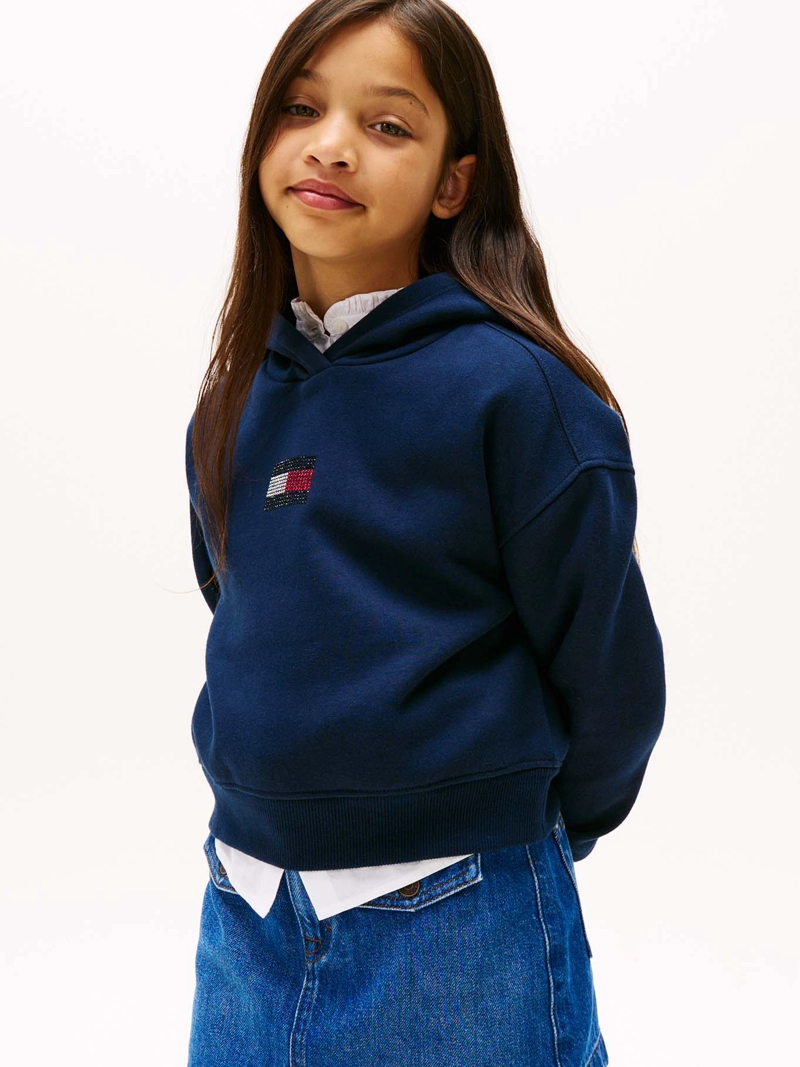 POLERON HOODIE CON LOGO DE STRASS - 1