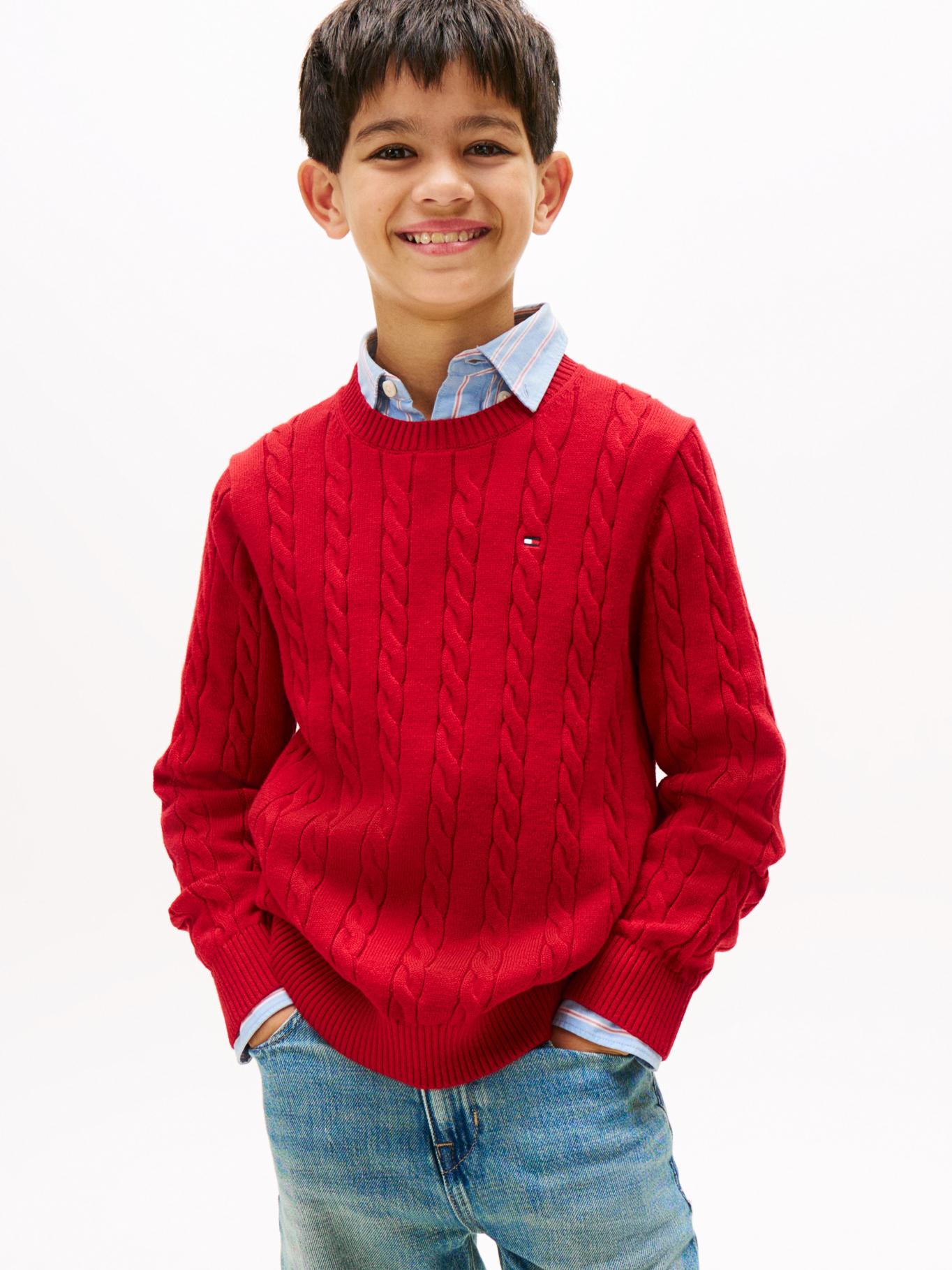 SWEATER DE NIÑO DE PUNTO TRENZADO - 1