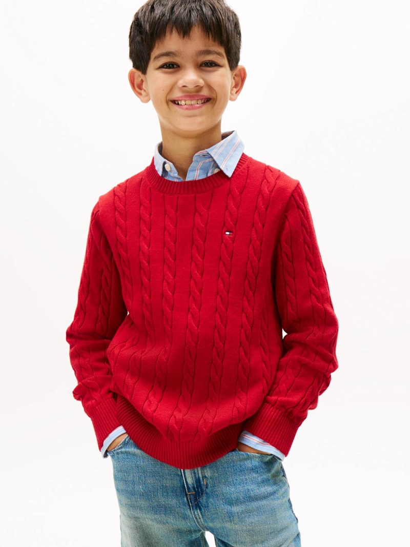 SWEATER DE NIÑO DE PUNTO TRENZADO - 1