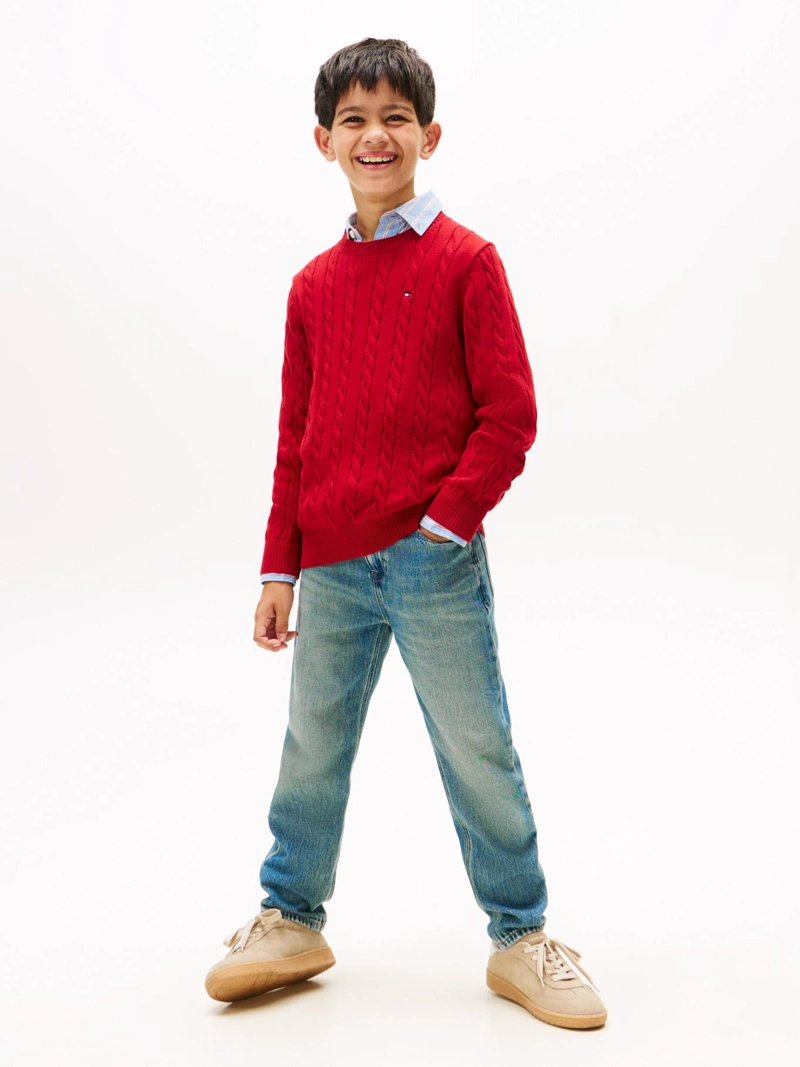 SWEATER DE NIÑO DE PUNTO TRENZADO - 2