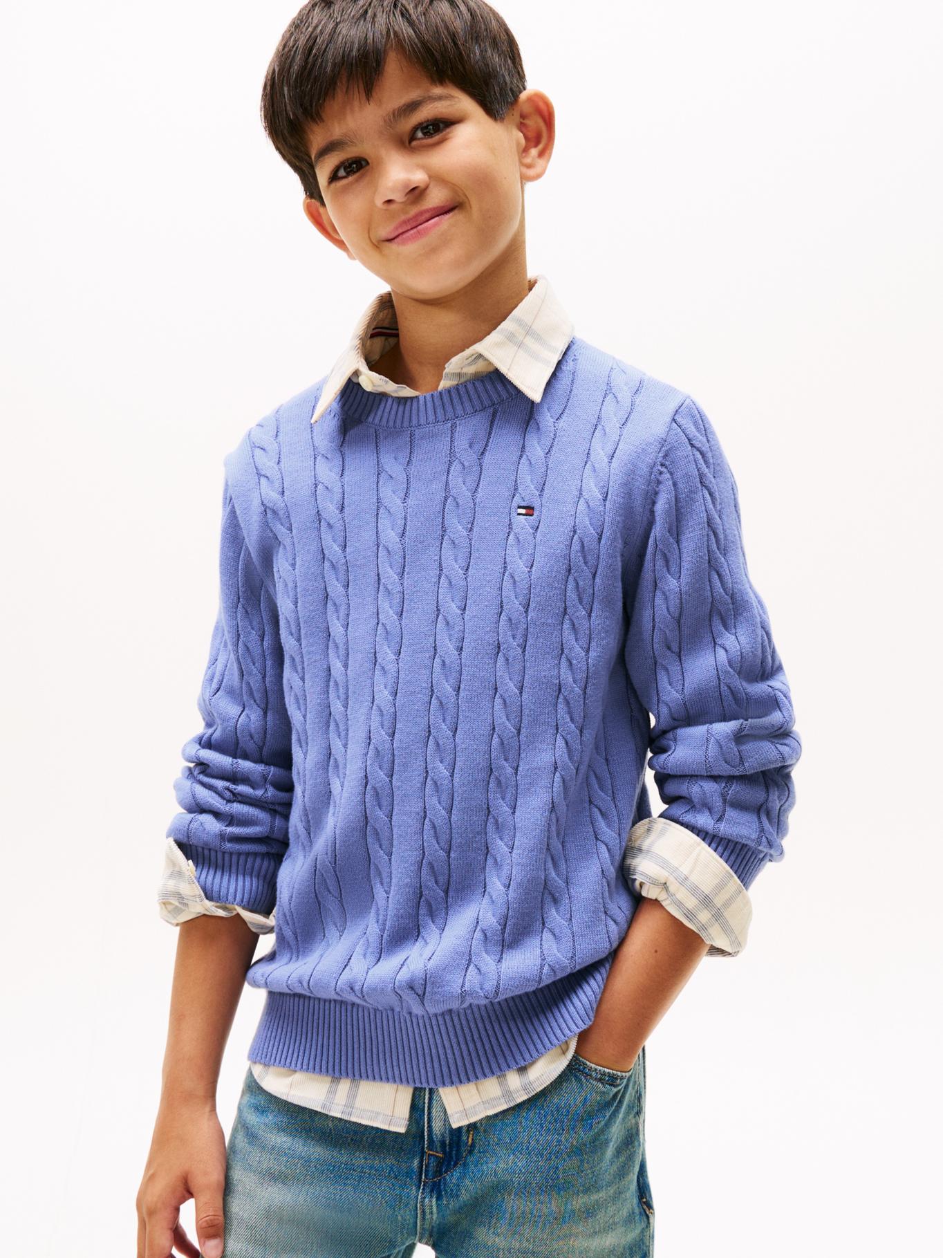 SWEATER DE NIÑO DE PUNTO TRENZADO - 1