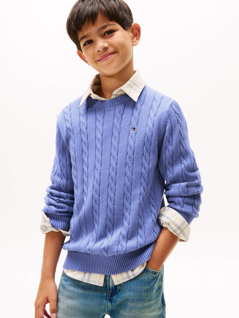 SWEATER DE NIÑO DE PUNTO TRENZADO - 1
