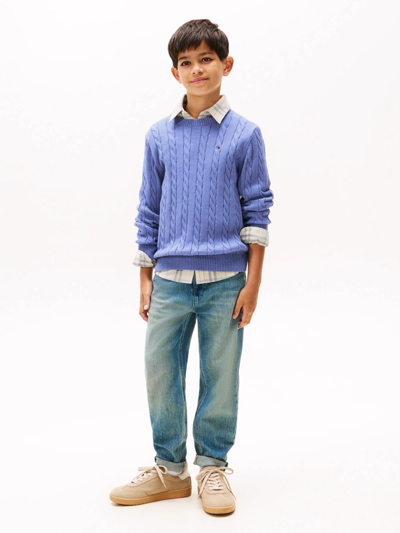 SWEATER DE NIÑO DE PUNTO TRENZADO - 2