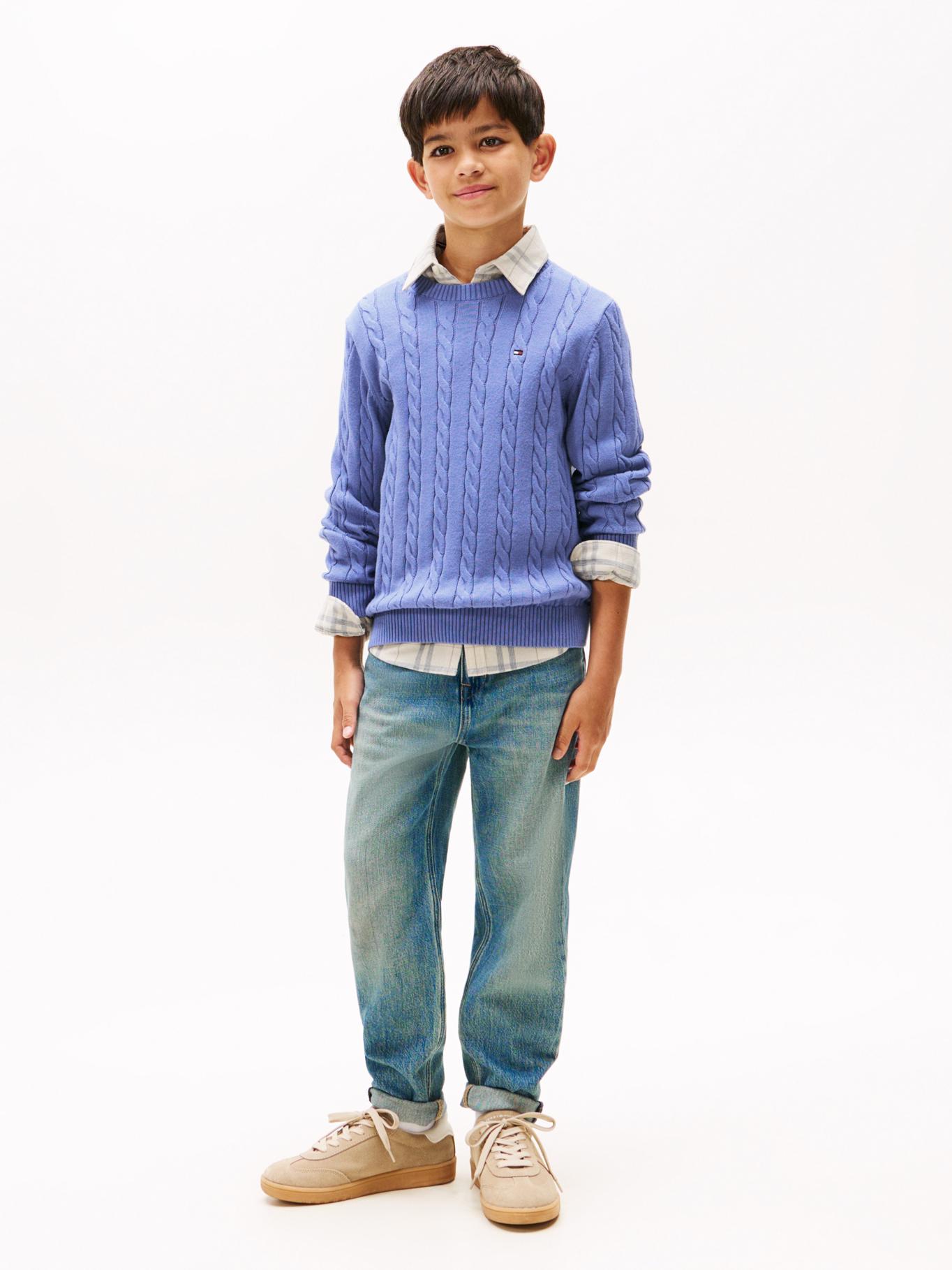SWEATER DE NIÑO DE PUNTO TRENZADO - 2