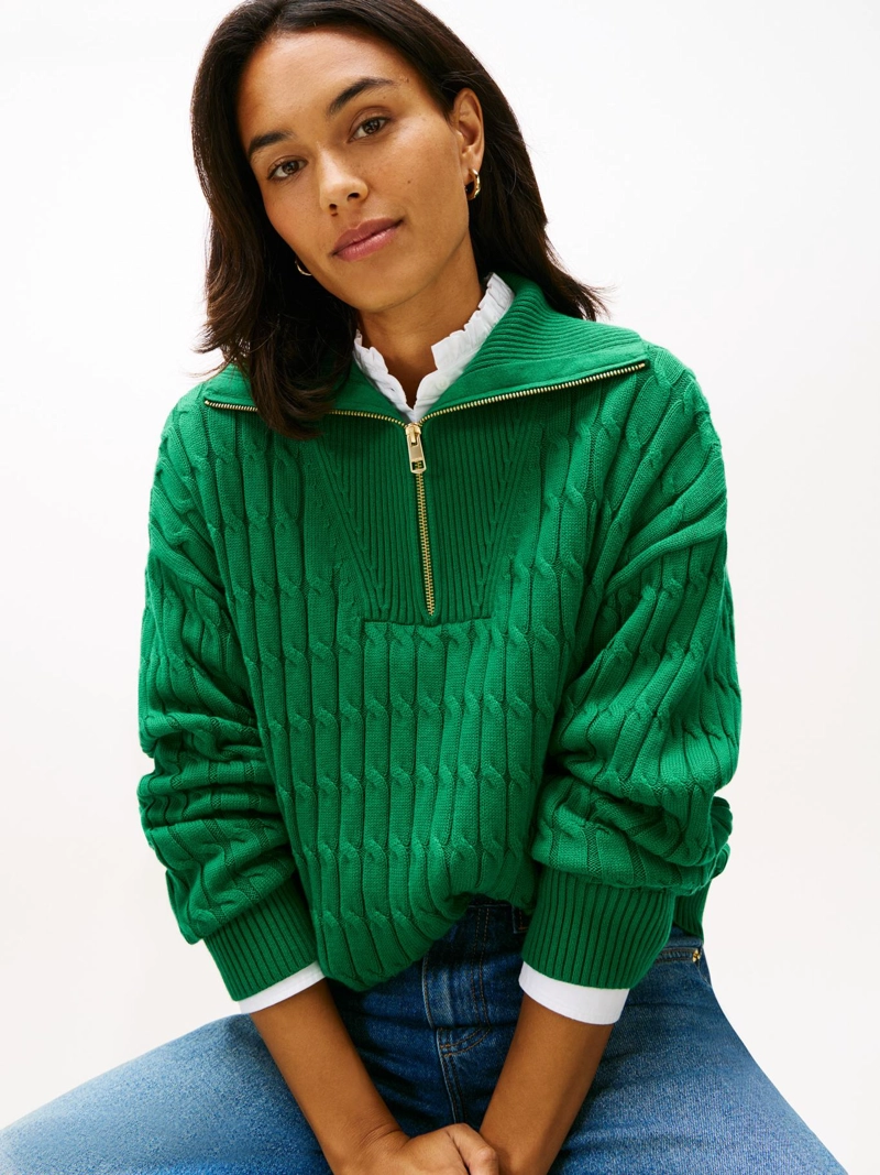 SWEATER CON CIERRE TEJIDO CABLEADO - 4
