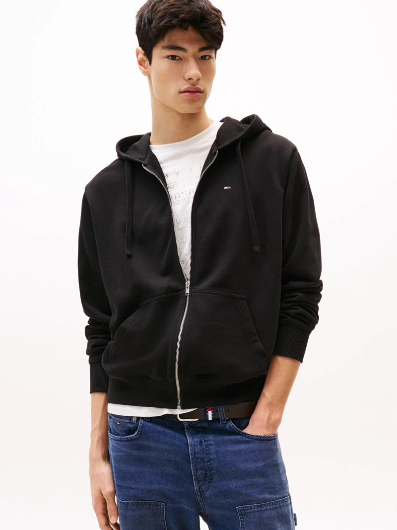 POLERON HOODIE RELAXED FIT CON CIERRE - 1