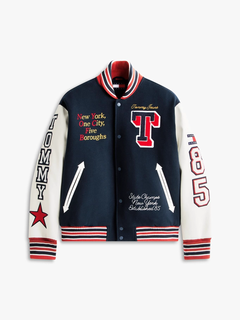 CHAQUETA VARSITY CON LOGO DE PARCHE - 6