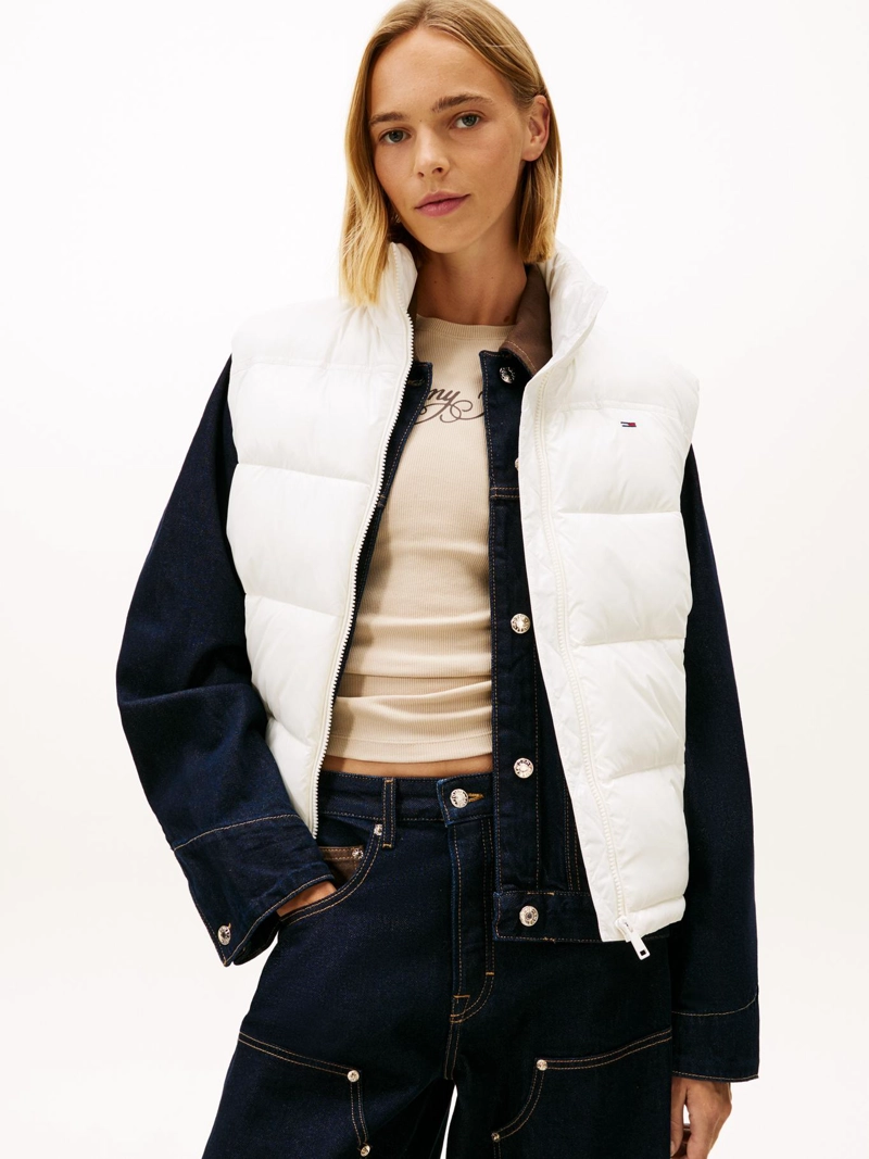 PARKA VEST ACOLCHADA BRILLANTE CON LOGO BORDADO - 1