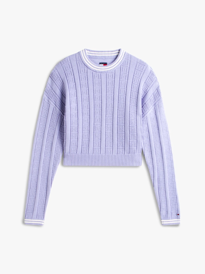 SWEATER TRENZADO CON LOGO RELAXED FIT - 5