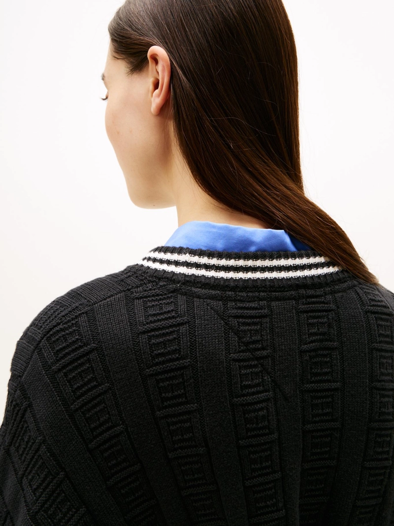SWEATER TRENZADO CON LOGO RELAXED FIT - 4