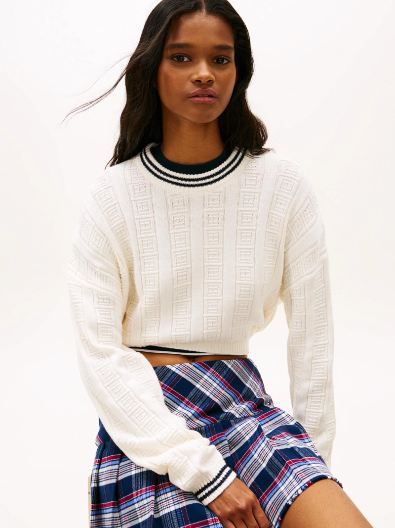 SWEATER TRENZADO CON LOGO RELAXED FIT - 4