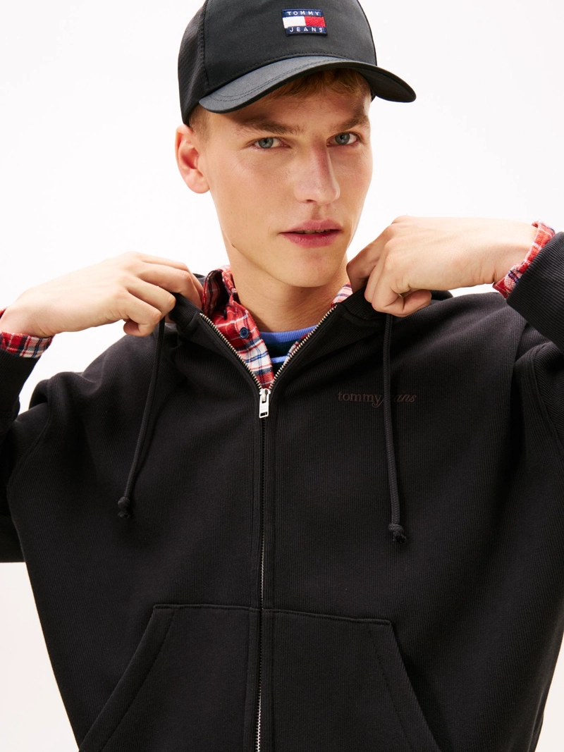 POLERON HOODIE CON CIERRE Y LOGO SCRIPT - 4