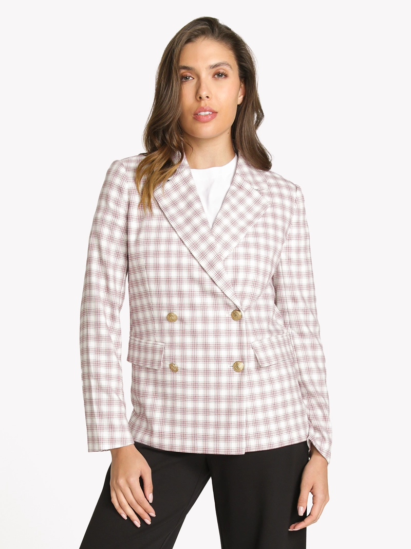 BLAZER CON ESTAMPADO DE CUADROS - 1