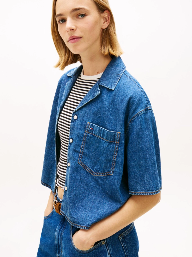 CAMISA CROPPED EN CHAMBRAY - 4