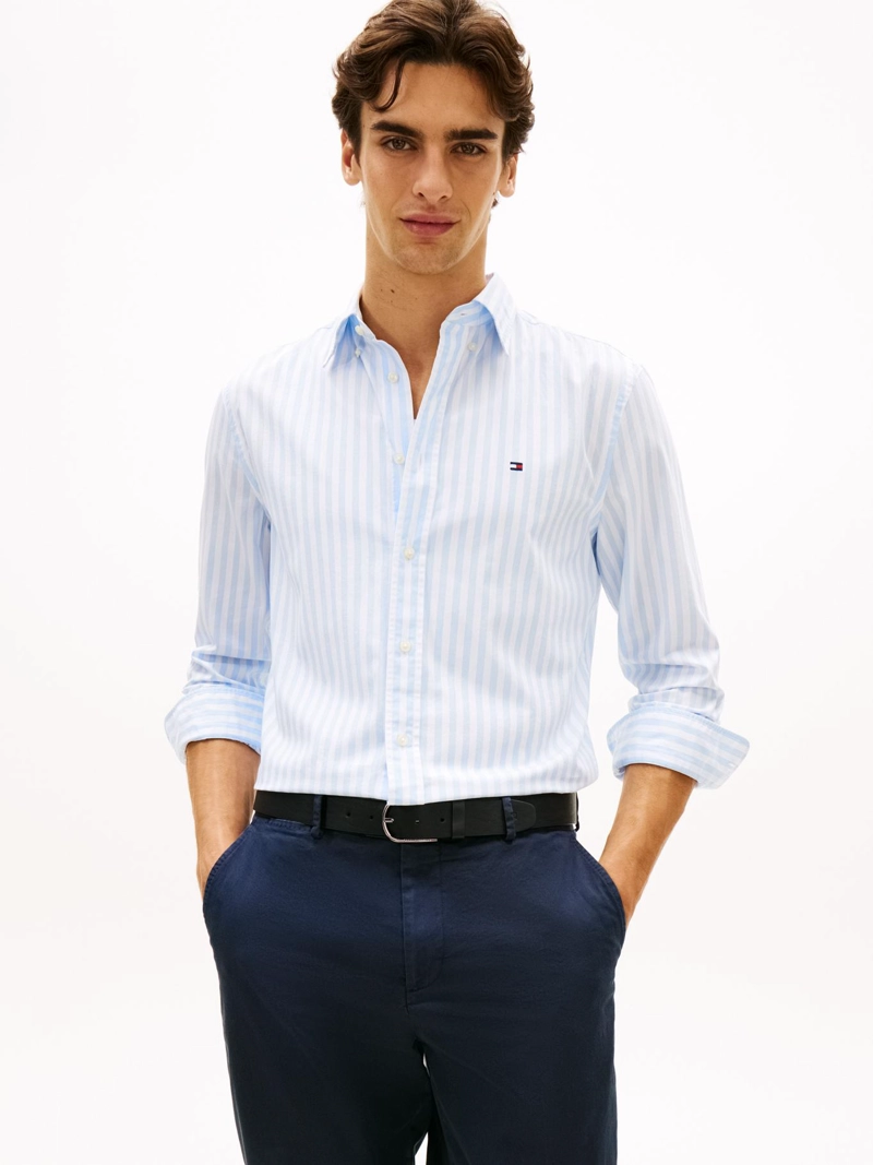CAMISA DE POPELIN A RAYAS REGULAR FIT - 1
