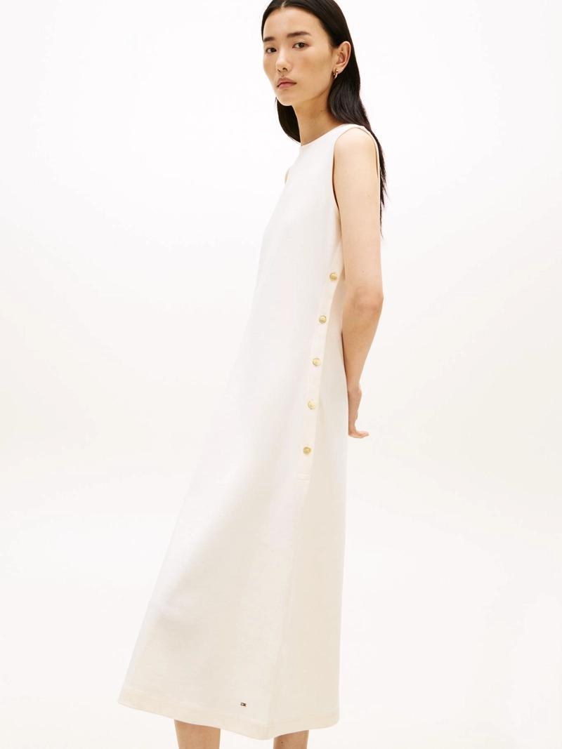 VESTIDO MIDI CON BOTONES DORADOS - 4