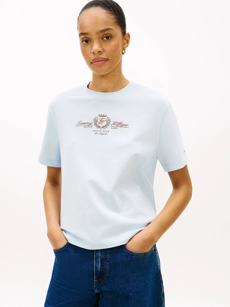 POLERA CON LOGO ESCUDO BORDADO RELAXED FIT - 1