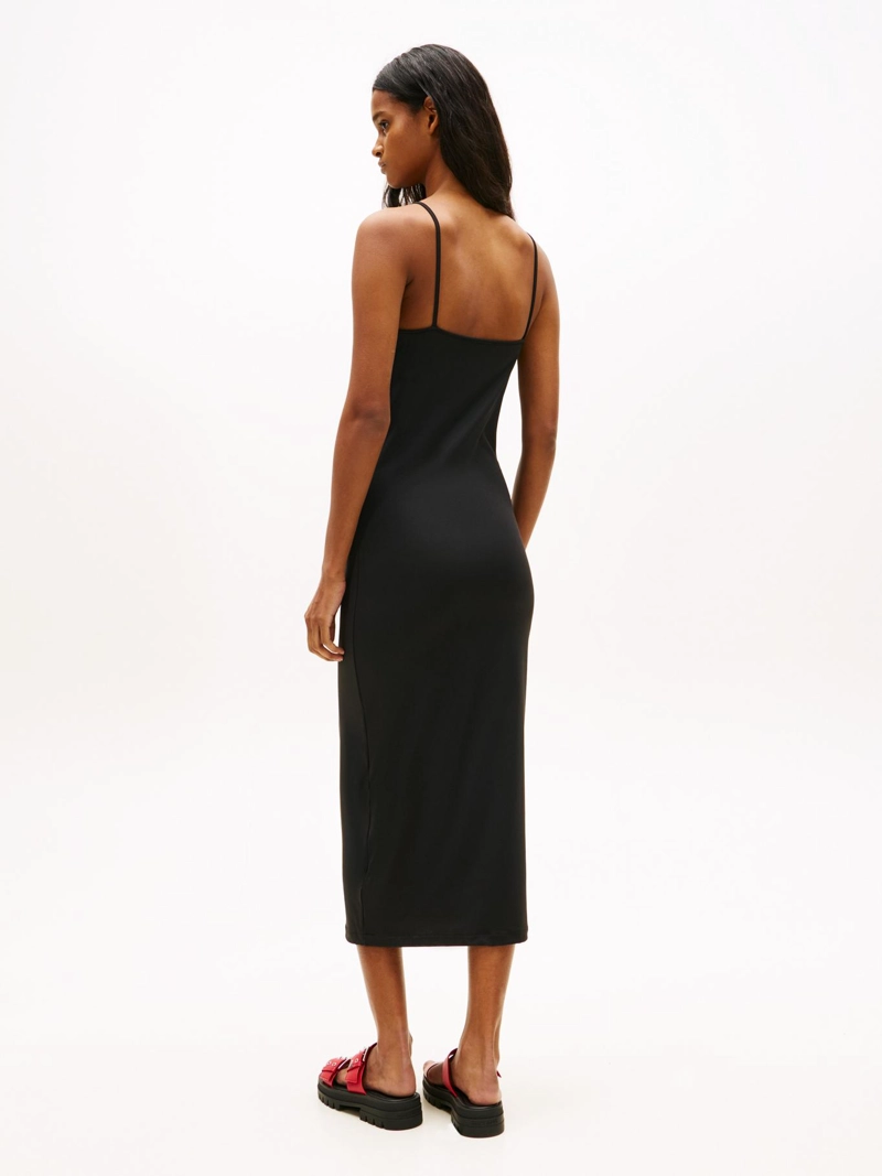 VESTIDO MIDI CON LOGO SCRIPT PLATEADO - 2