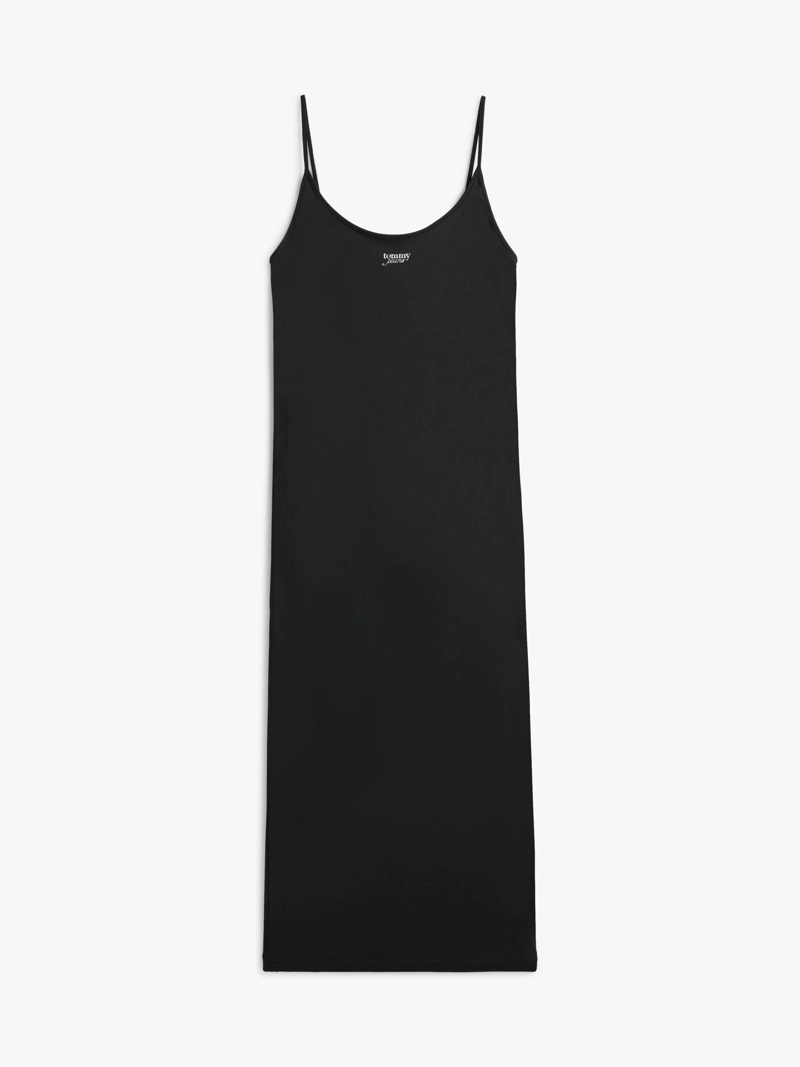 VESTIDO MIDI CON LOGO SCRIPT PLATEADO - 5