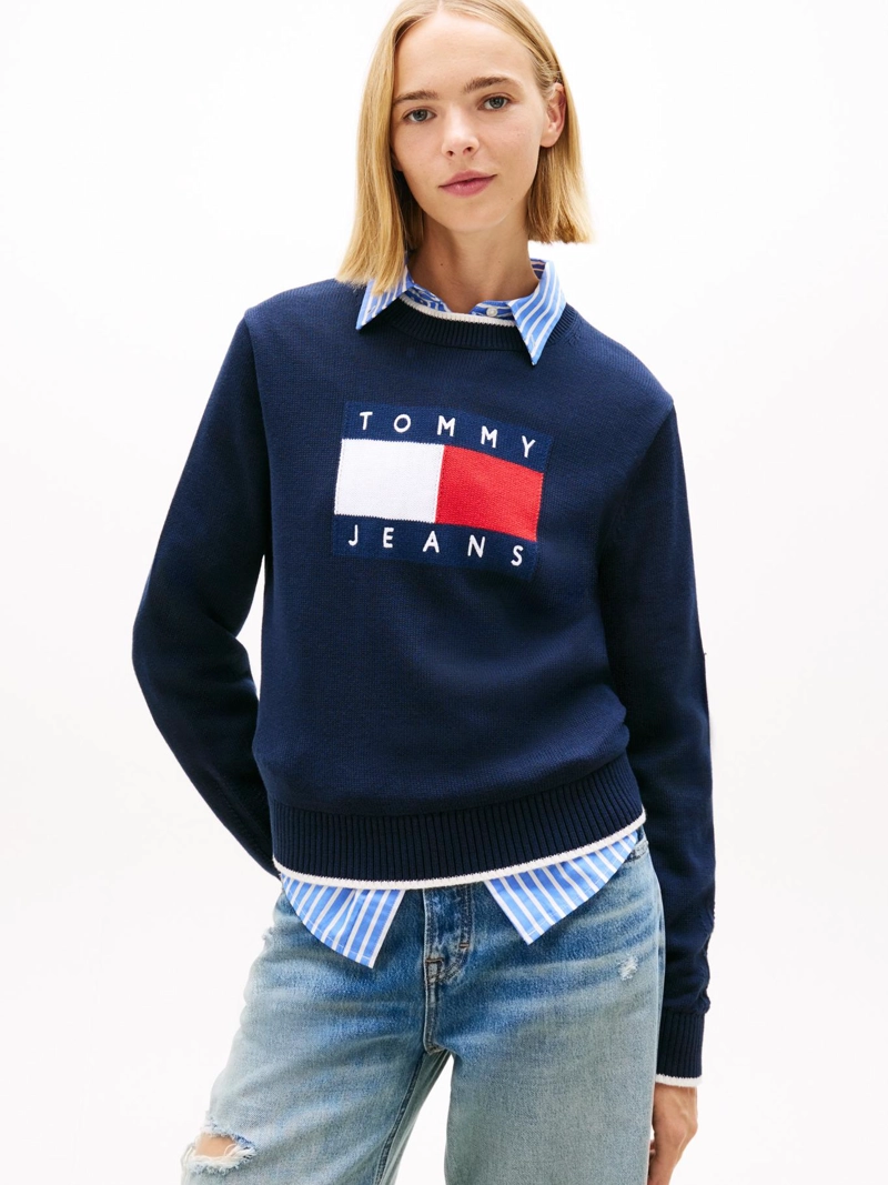 SWEATER RIBETEADO CON LOGO - 1