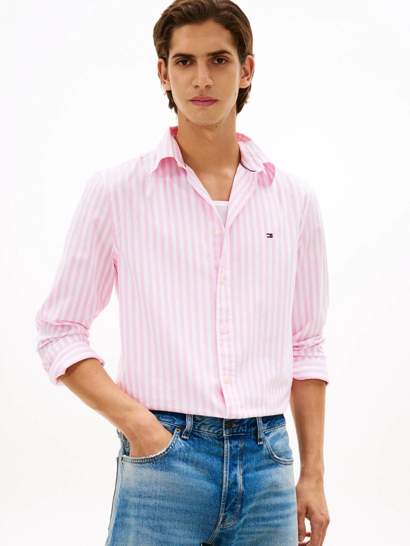 CAMISA DE POPELIN A RAYAS REGULAR FIT - 1