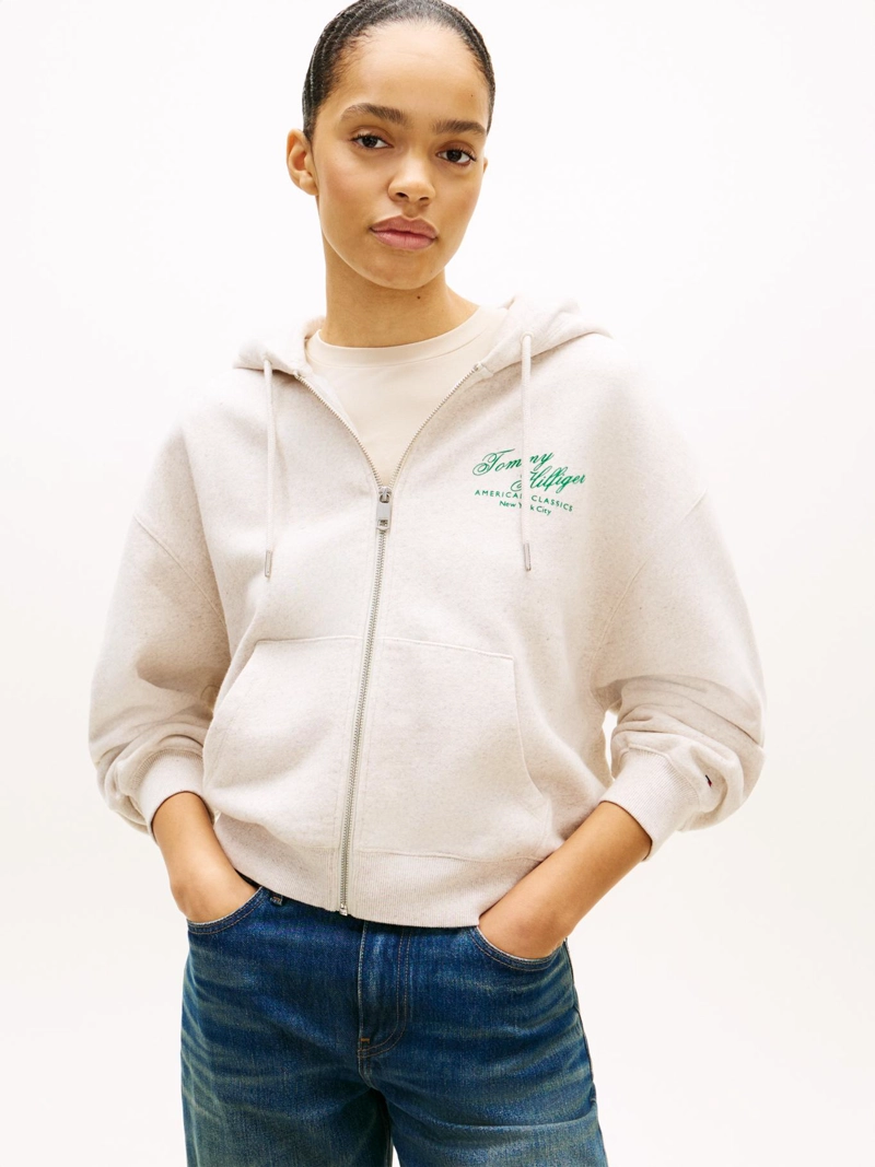 POLERON HOODIE TERRY CON CIERRE - 1