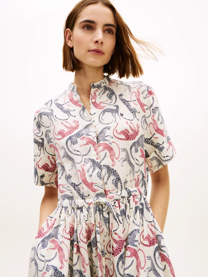 VESTIDO CAMISERO DE LINO ESTAMPADO - 3